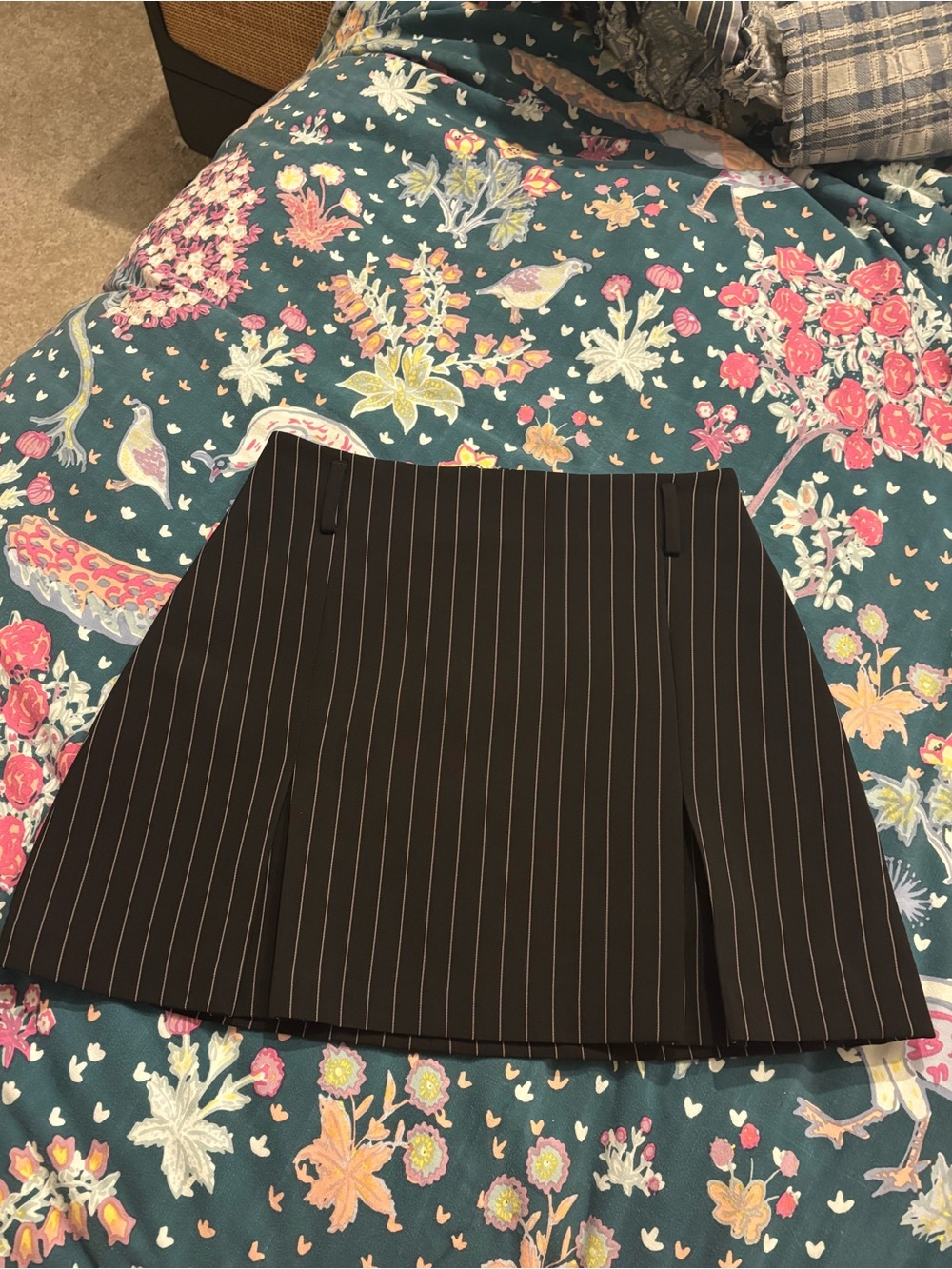 Nude Lucy Black Pinstripe Mini Skirt